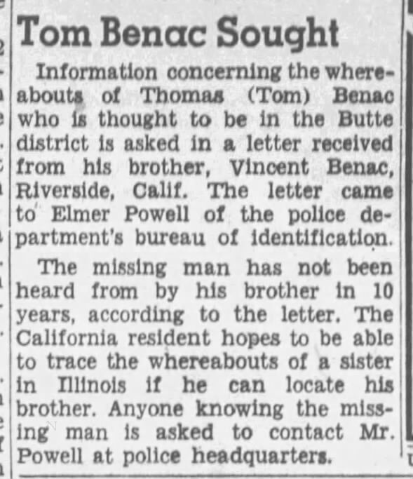 Clipping from The Montana Standard